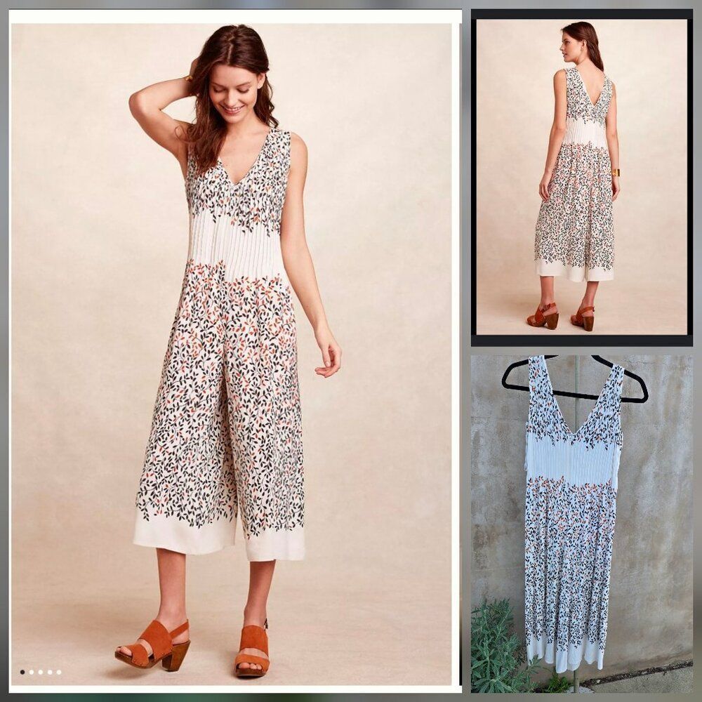 Anthropologie elevenses Arboreta jumpsuit